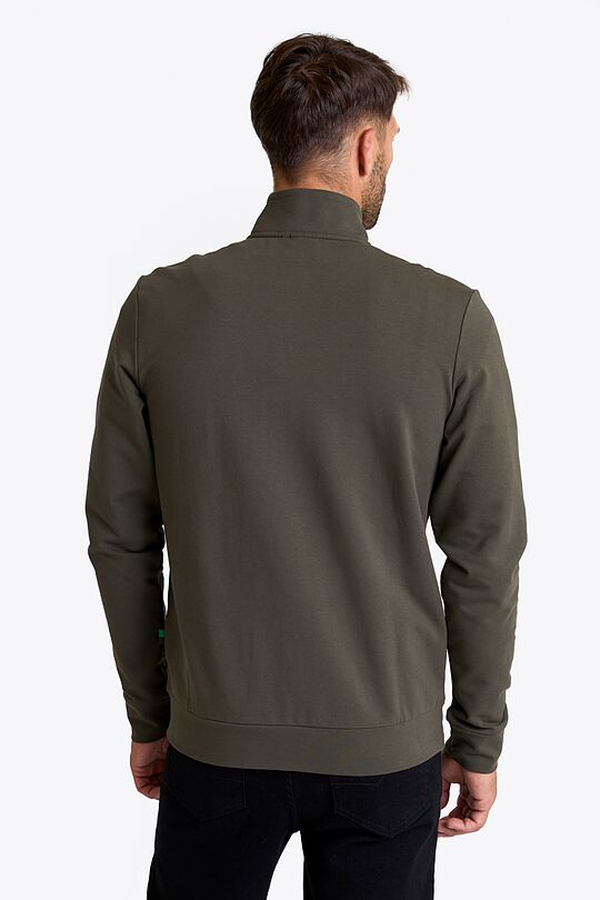 Cotton French terry full-zip sweatshirt 2 | CHAKI | Audimas