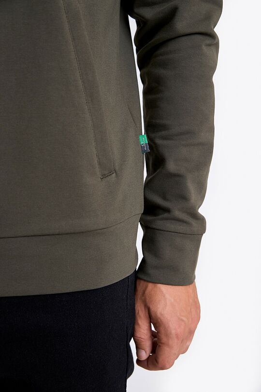 Cotton French terry full-zip sweatshirt 4 | CHAKI | Audimas