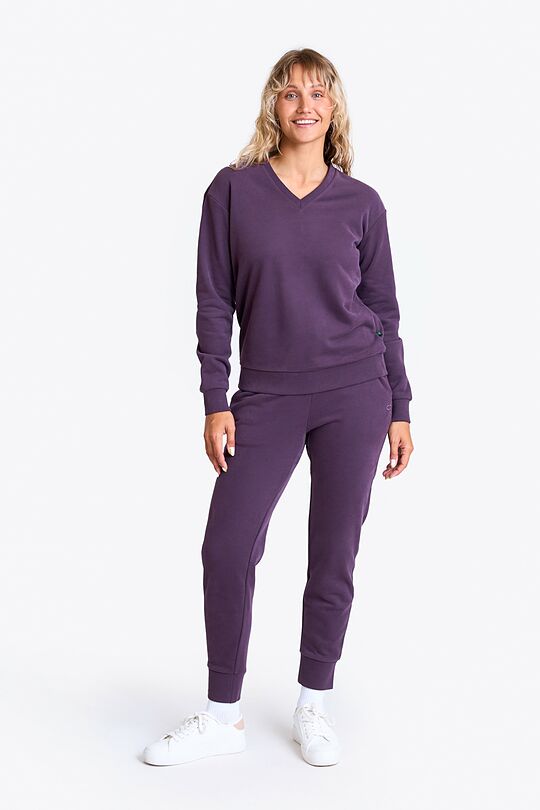 Soft tapered fit cotton sweatpants 6 | PURPLE | Audimas