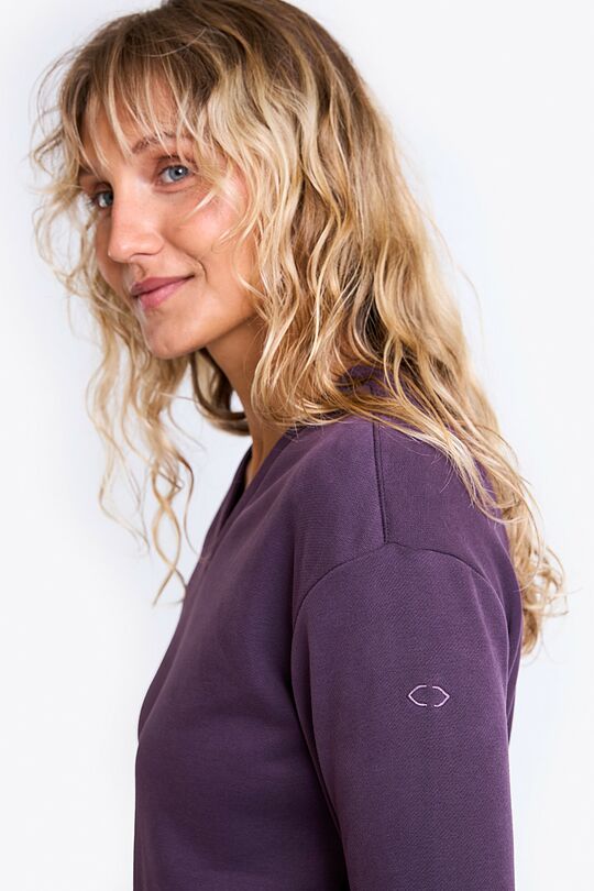 Soft cotton V neck sweatshirt 2 | PURPLE | Audimas