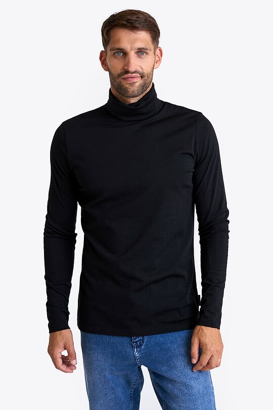 Light merino wool roll neck top 1 | BLACK | Audimas