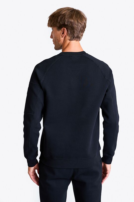 Cotton pique crewneck sweathsirt 2 | BLACK | Audimas