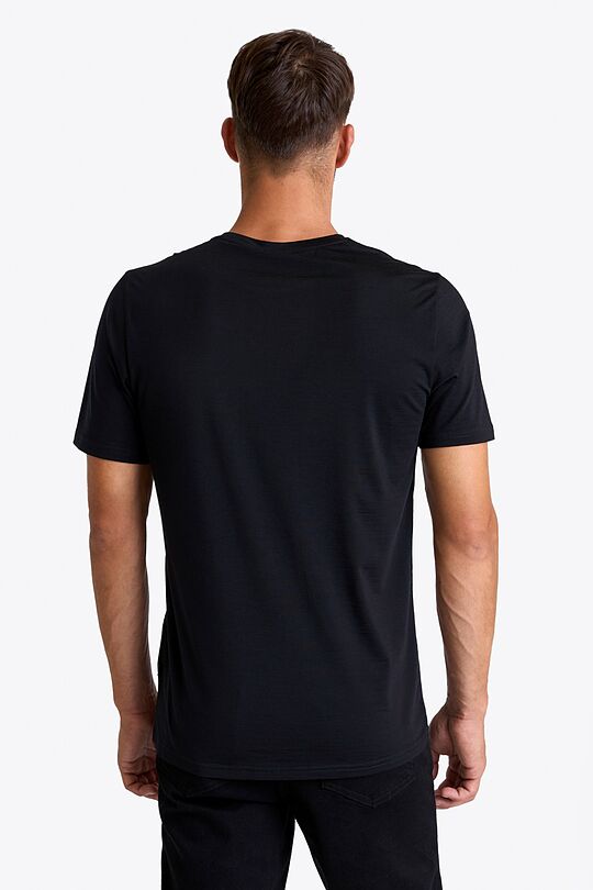 Merino wool T-shirt with print 3 | BLACK | Audimas