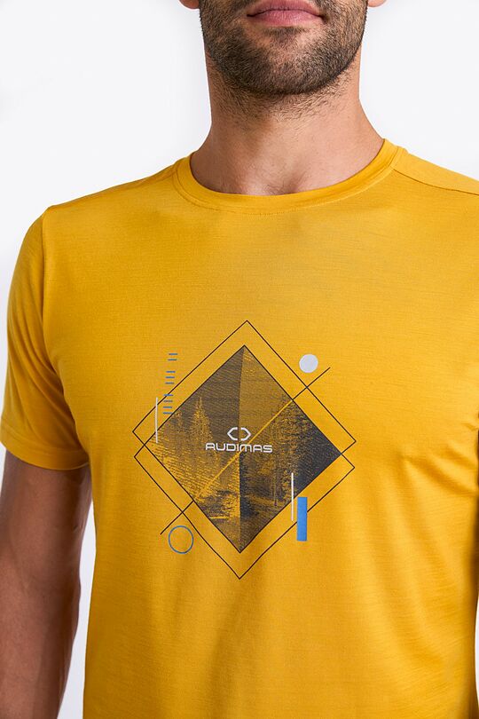 Merino wool T-shirt with print 3 | YELLOW | Audimas