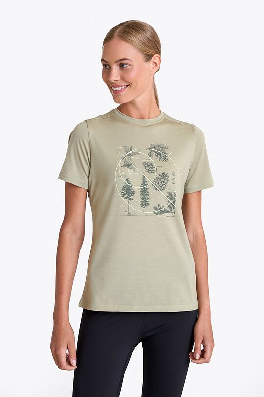 Merino wool T-shirt with print 1 | GREEN | Audimas