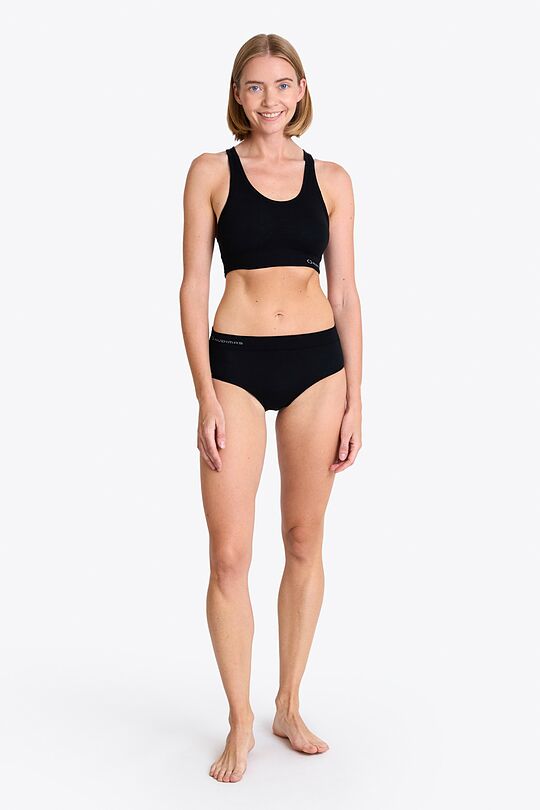 Seamless merino padded racerback bra 6 | BLACK | Audimas