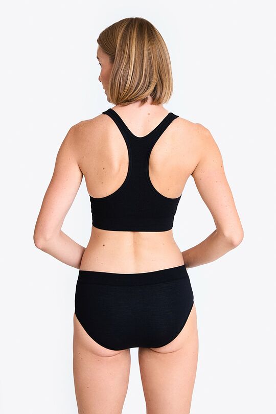 Seamless merino padded racerback bra 5 | BLACK | Audimas