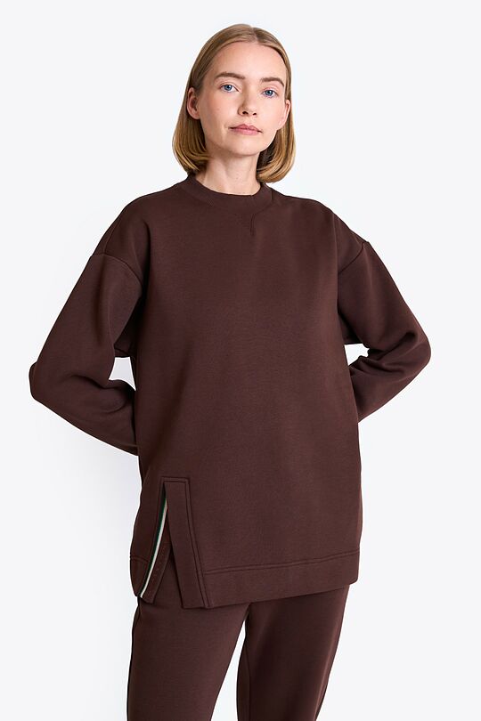 Cotton fleece sweatshirt 1 | BROWN | Audimas