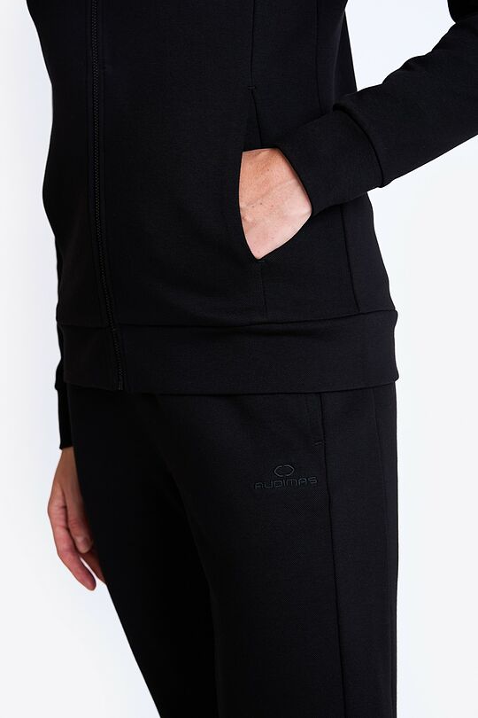 Zip-through sweatshirt with modal and Lyocell 4 | BLACK | Audimas