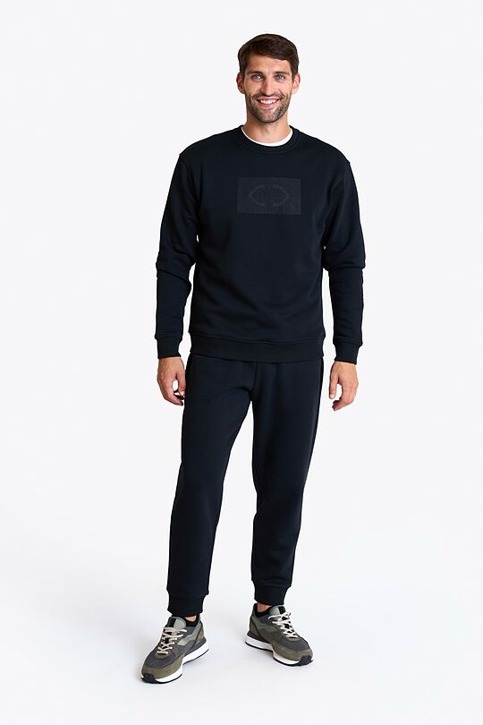 Cotton fleece crewneck sweatshirt 4 | BLACK | Audimas