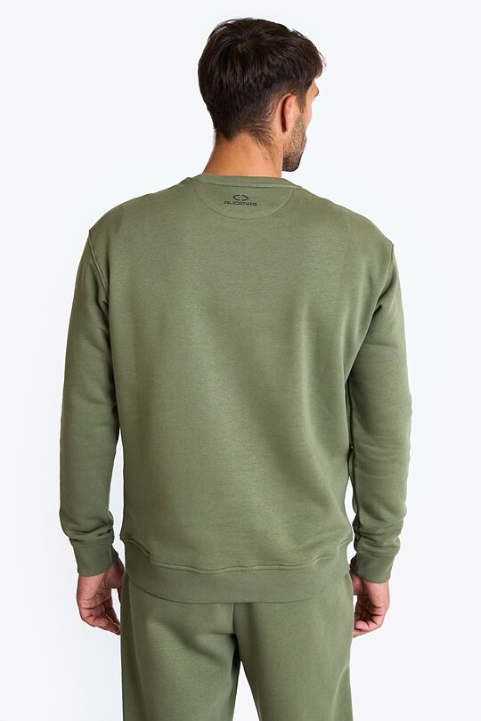 Cotton fleece crewneck sweatshirt 2 | CHAKI | Audimas