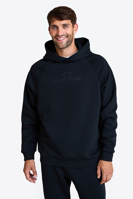 Cotton fleece hoodie 1 | BLACK | Audimas