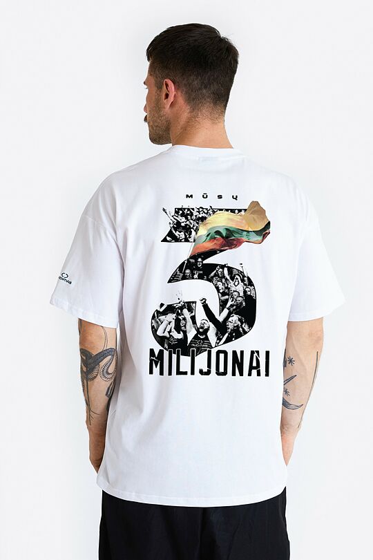 Short sleeves cotton T-shirt 3 Million 1 | WHITE | Audimas