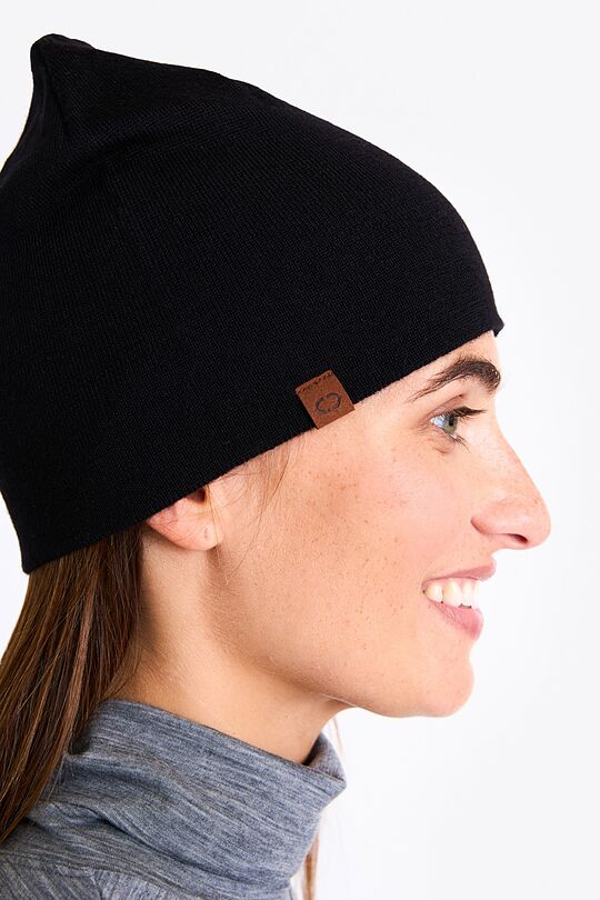 Knitted merino wool beanie 3 | BLACK | Audimas