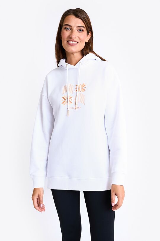 Oversized cotton fleece hoodie 1 | WHITE | Audimas