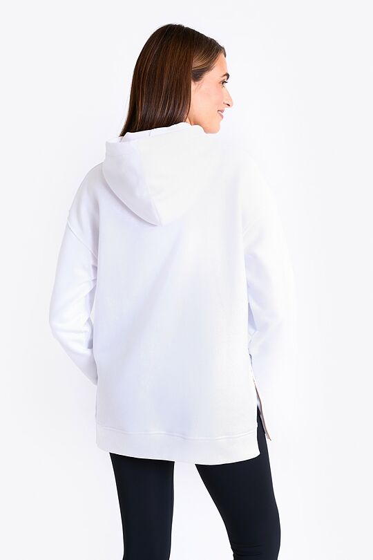 Oversized cotton fleece hoodie 2 | WHITE | Audimas