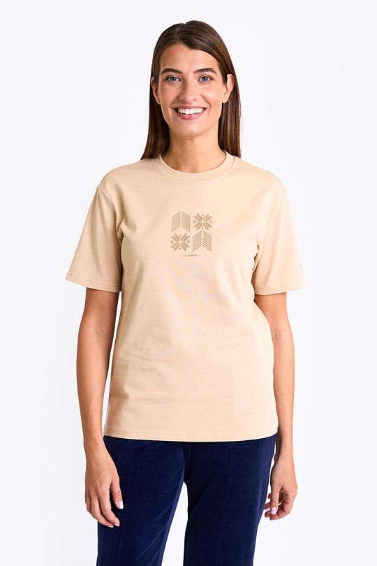 Loose fit T-shirt with print 1 | Cream | Audimas