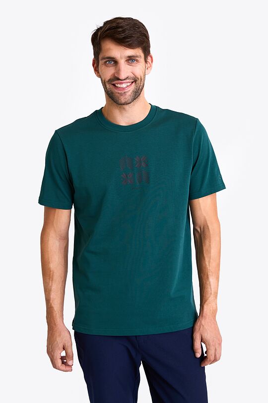 Loose fit T-shirt with print 1 | GREEN | Audimas