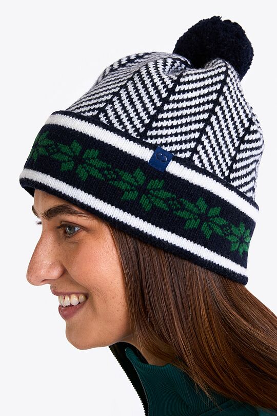 Knitted winter pattern wool hat 6 | BLUE | Audimas