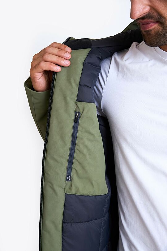 Elongated jacket with membrane and synthetic insulation 8 | CHAKI | Audimas