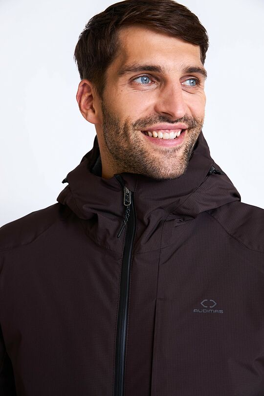 Elongated jacket with membrane and synthetic insulation 4 | BROWN | Audimas