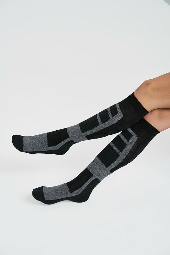 Long socks for winter sports 5 | Black/grey | Audimas