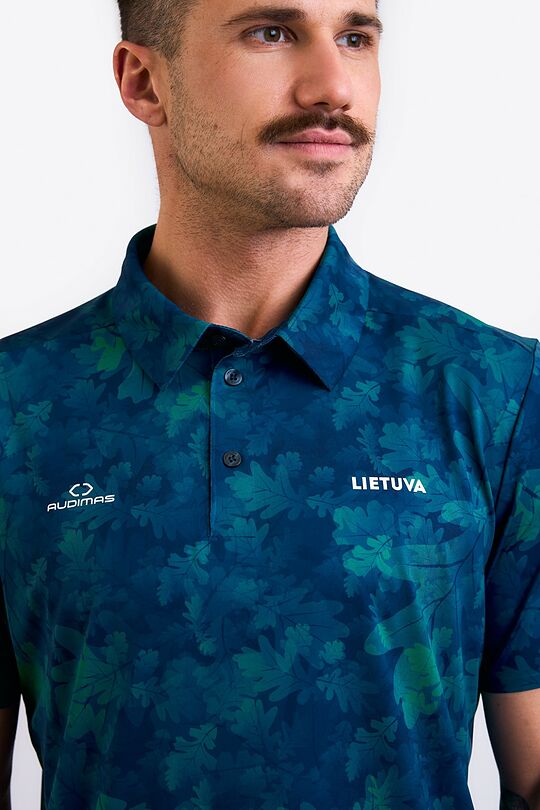 National collection oak print polo T-shirt 3 | BLUE | Audimas