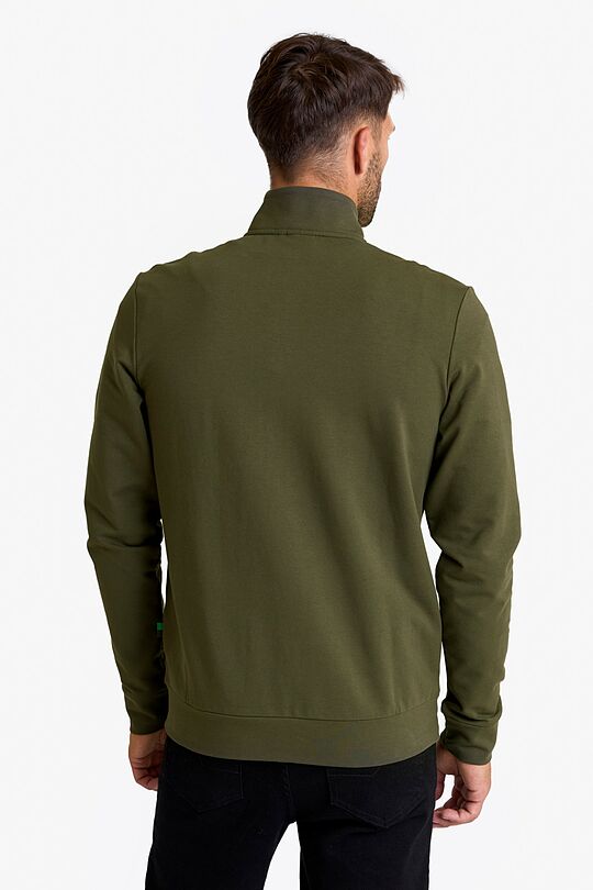 Cotton French terry full-zip sweatshirt 2 | GREEN | Audimas