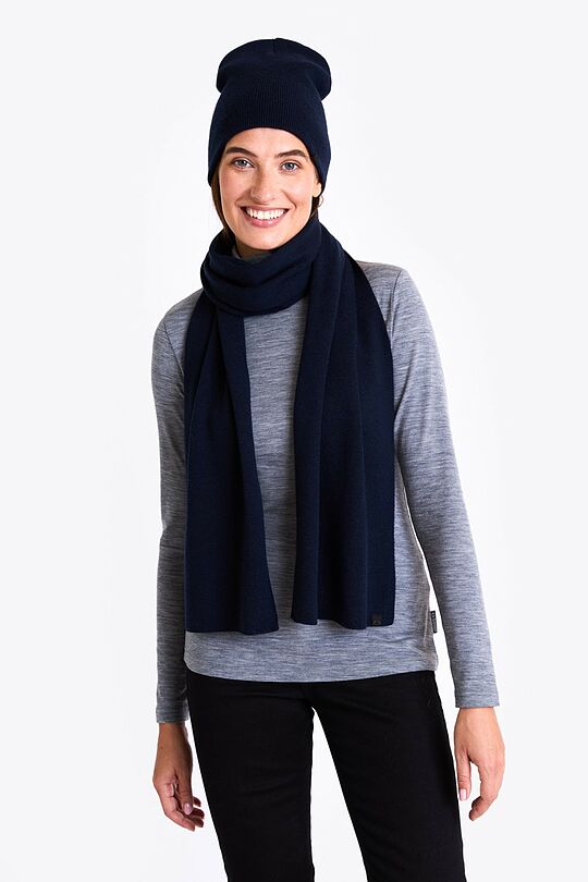 Knitted merino wool hat and scarf set 2 | BLUE | Audimas