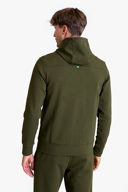 Cotton French terry full-zip hoodie 2 | GREEN | Audimas