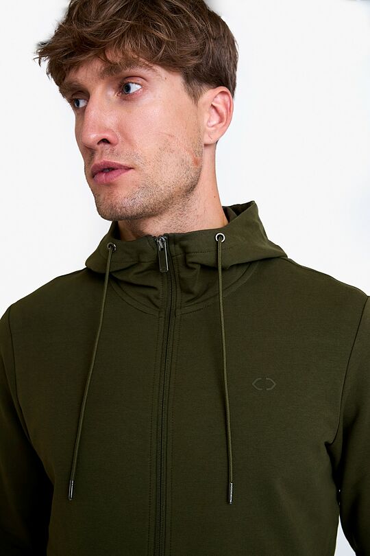 Cotton French terry full-zip hoodie 3 | GREEN | Audimas