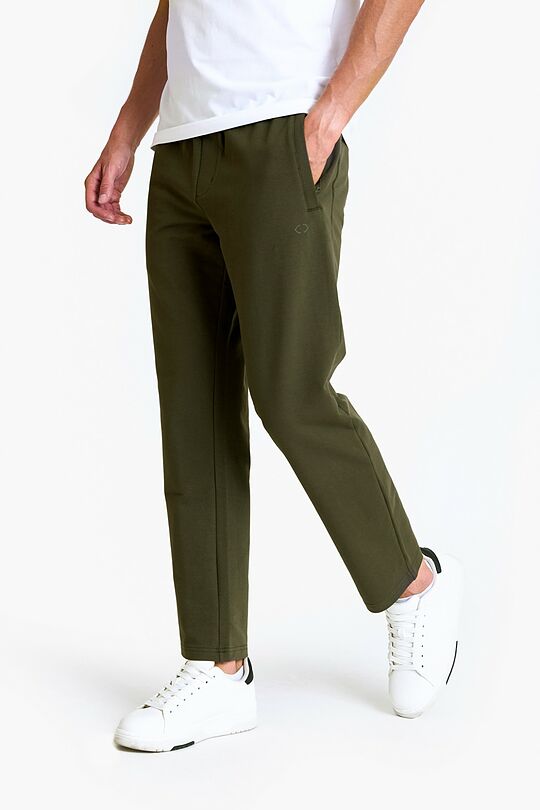 Straight cut cotton French terry sweatpant 2 | GREEN | Audimas