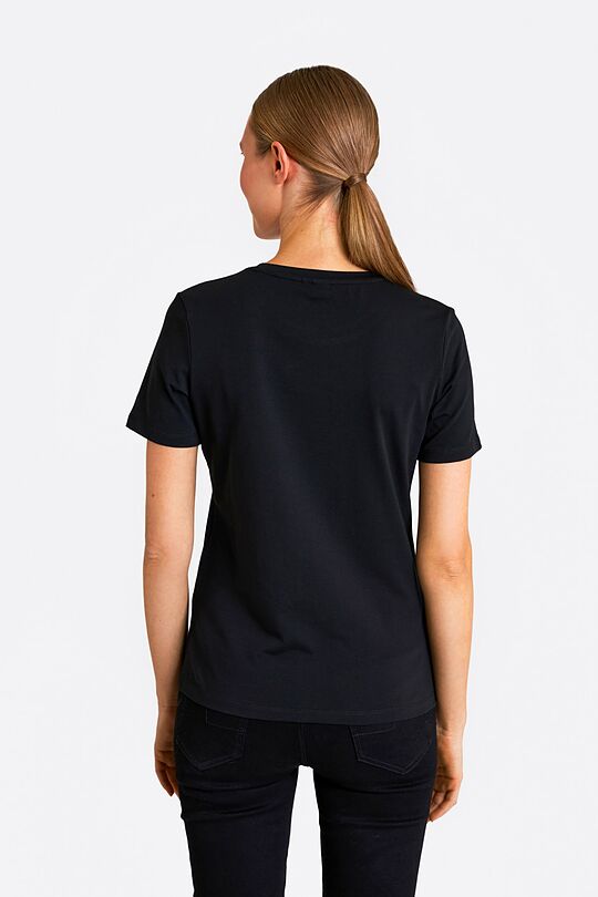 Short sleeves cotton T-shirt Let's head into winter! 3 | BLACK | Audimas