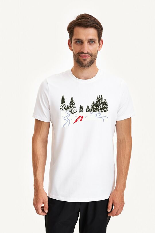 Short sleeves cotton T-shirt Snowy horizons 2 | WHITE | Audimas