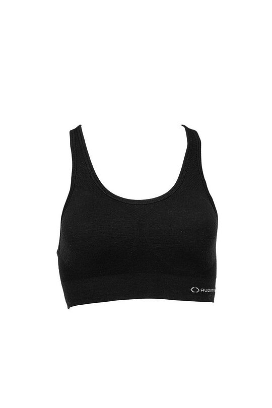 Seamless merino padded racerback bra 1 | BLACK | Audimas