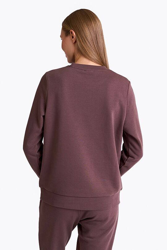 Cotton French terry crewneck sweatshirt 2 | BROWN | Audimas