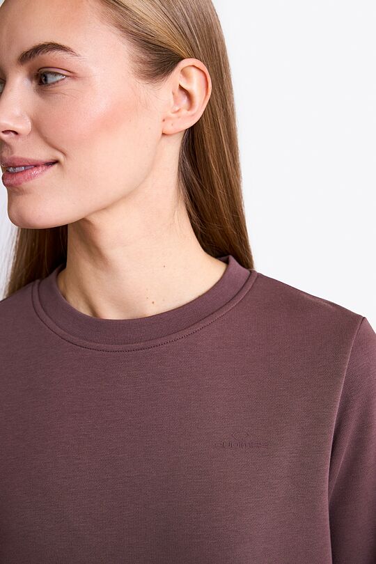 Cotton French terry crewneck sweatshirt 3 | BROWN | Audimas