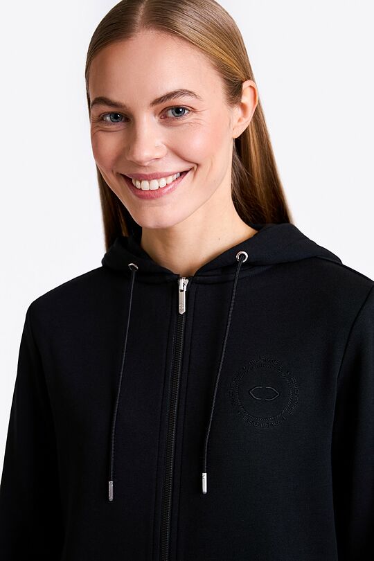 Cotton French terry full-zip hoodie with Modal 3 | BLACK | Audimas