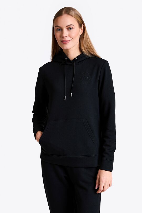 Cotton French terry hoodie with Modal 1 | BLACK | Audimas