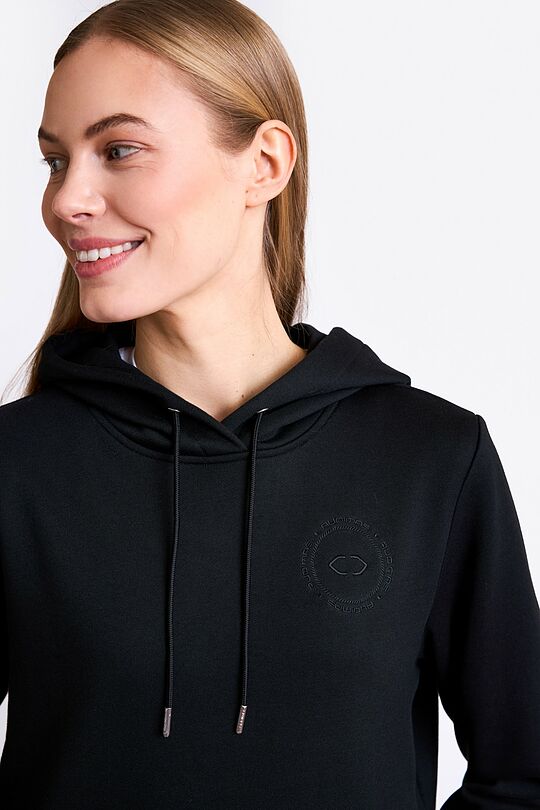 Cotton French terry hoodie with Modal 3 | BLACK | Audimas