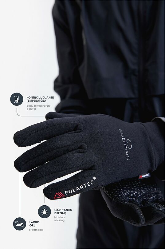 Multipurpose Polartec Power Stretch gloves 1 | BLACK | Audimas