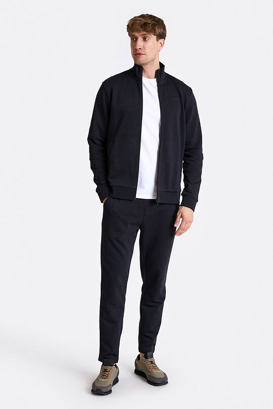 Cotton French terry full-zip sweatshirt 6 | BLACK | Audimas