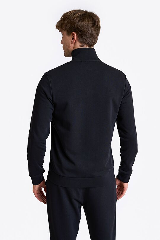 Cotton French terry full-zip sweatshirt 3 | BLACK | Audimas