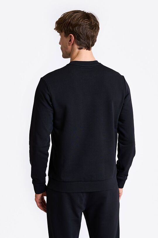 Cotton French terry crewneck sweatshirt 2 | BLACK | Audimas