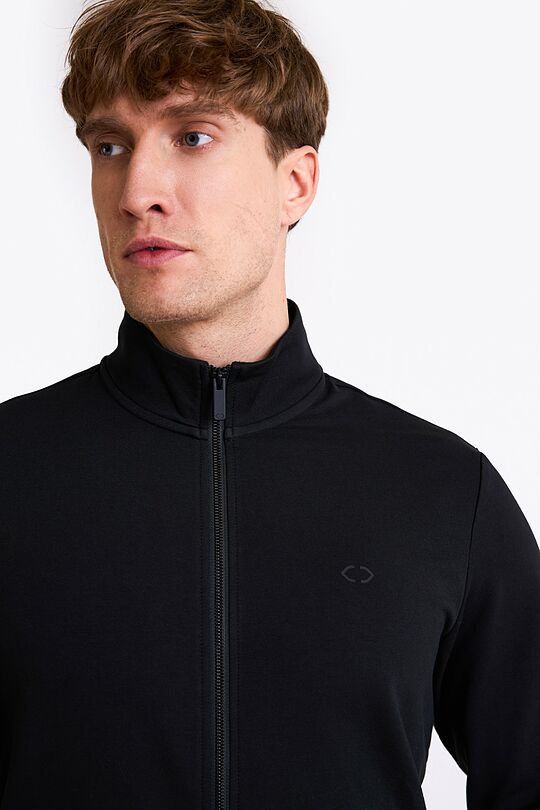 Organic cotton French terry full-zip sweatshirt 3 | BLACK | Audimas