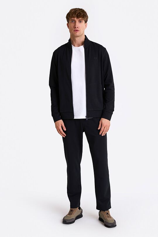 Organic cotton French terry full-zip sweatshirt 5 | BLACK | Audimas