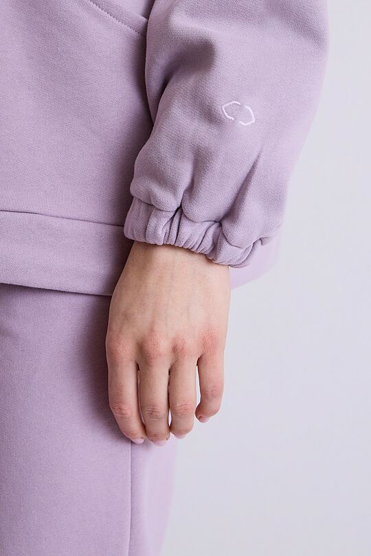 Oversized cotton fleece hoodie 3 | PURPLE | Audimas