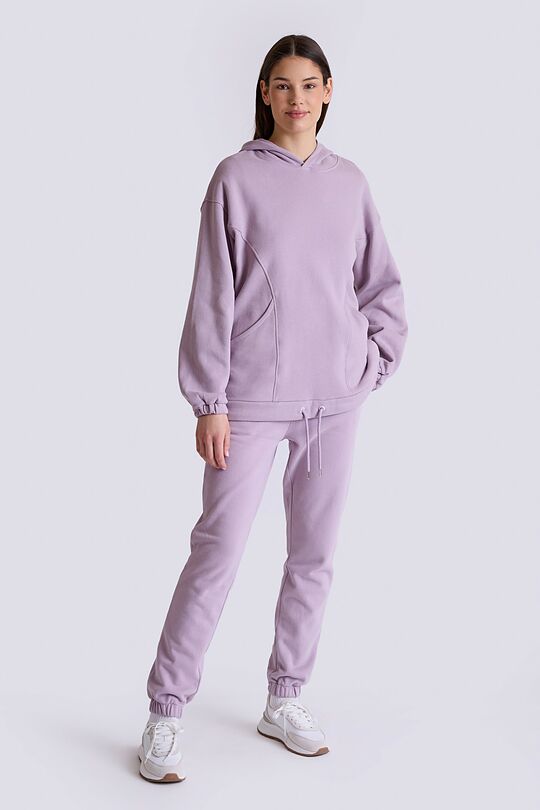 Oversized cotton fleece hoodie 4 | PURPLE | Audimas