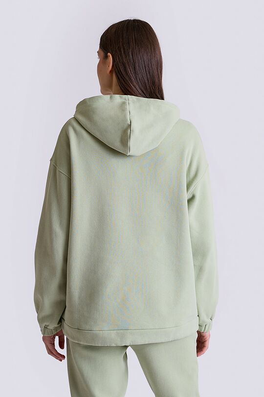 Oversized cotton fleece hoodie 2 | GREEN | Audimas