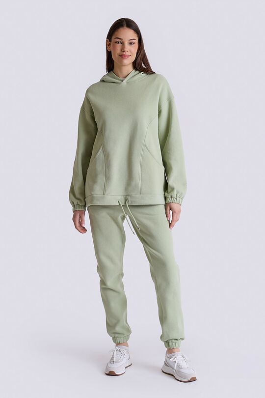 Oversized cotton fleece hoodie 4 | GREEN | Audimas